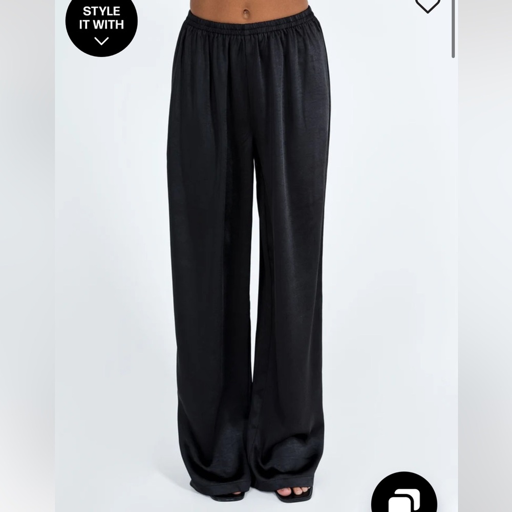 Princess Polly Nixie Black Wide Leg Pants